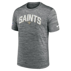 New Orleans Saints Sideline Velocity Athletic Stack Performance T-Shirt Gray | Nike for Sale