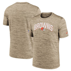 Cleveland Browns Sideline Velocity Athletic Stack Performance T-Shirt Brown | Nike for Sale