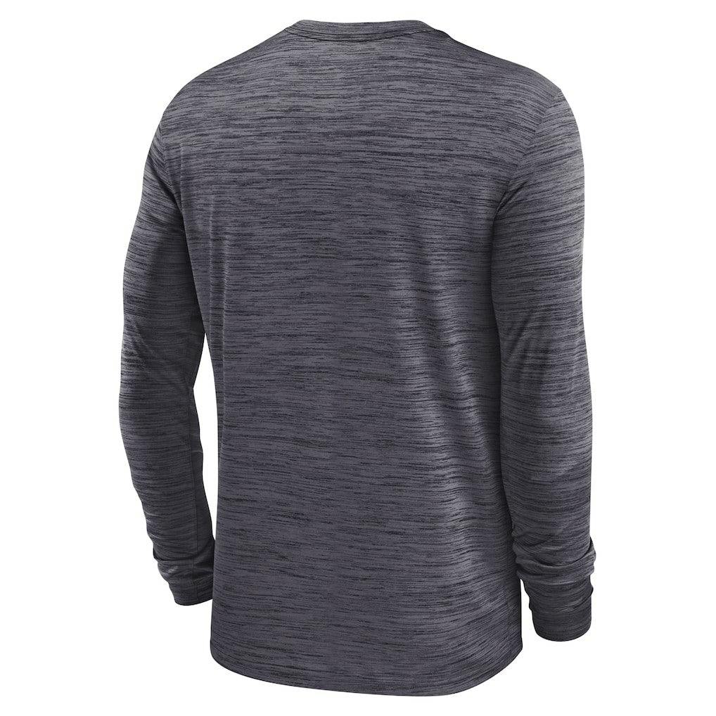 Las Vegas Raiders Sideline Velocity Athletic Stack Performance Long Sleeve T-Shirt Charcoal | Nike for Sale