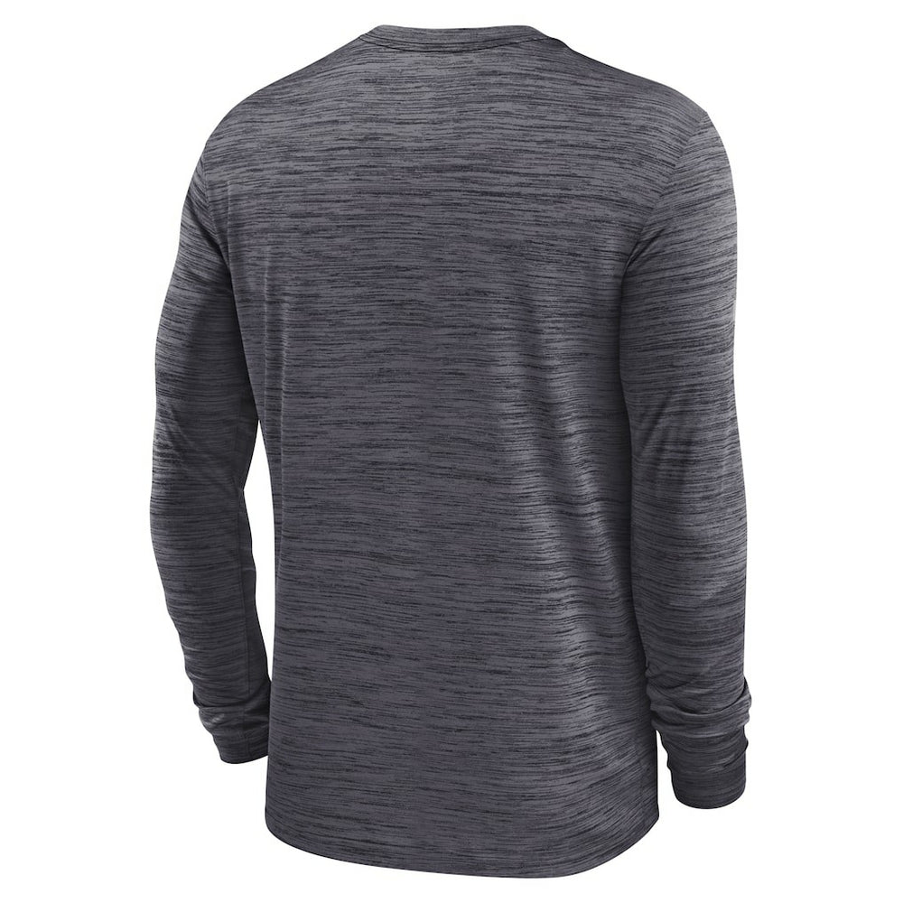 Las Vegas Raiders Sideline Velocity Athletic Stack Performance Long Sleeve T-Shirt Charcoal | Nike for Sale