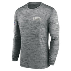 New Orleans Saints Sideline Velocity Athletic Stack Performance Long Sleeve T-Shirt Gray | Nike for Sale