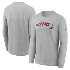 Arizona Cardinals Sideline Infograph Lock Up Performance Long Sleeve T-Shirt Gray | Nike for Sale