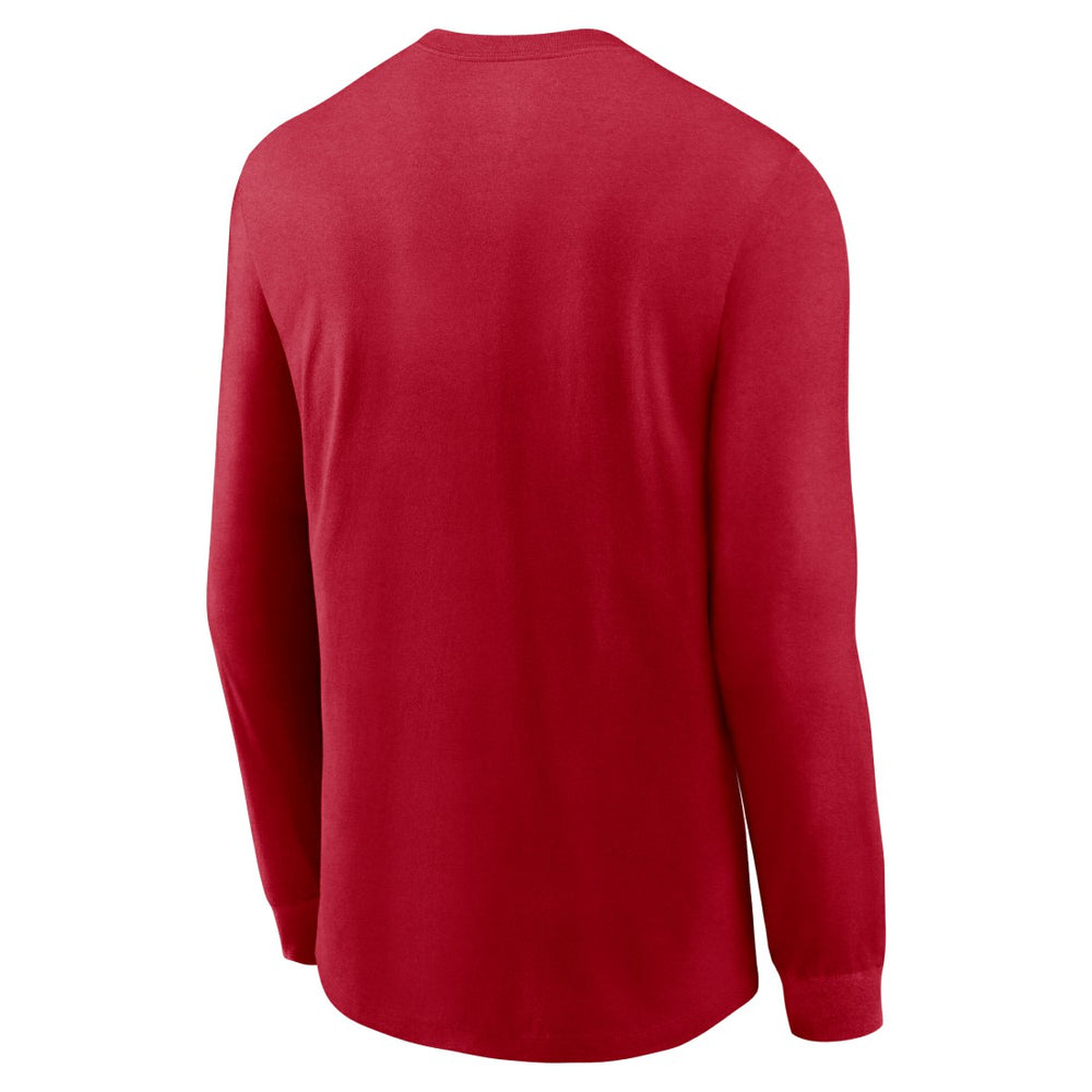 Tampa Bay Buccaneers Sideline Infograph Lock Up Performance Long Sleeve T-Shirt Red | Nike for Sale