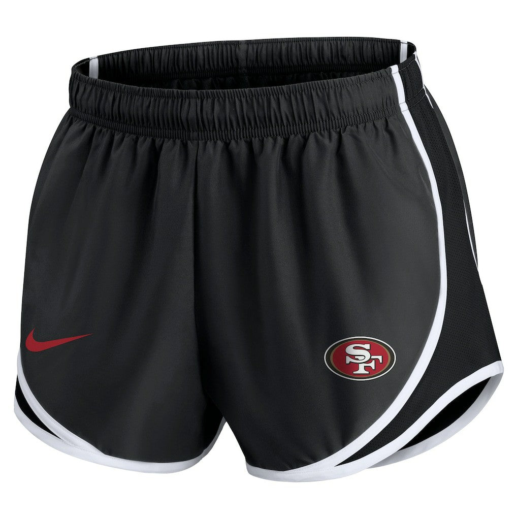 San Francisco 49ers Women's Plus Size Logo Performance Tempo Shorts Charcoal | Nike for Sale