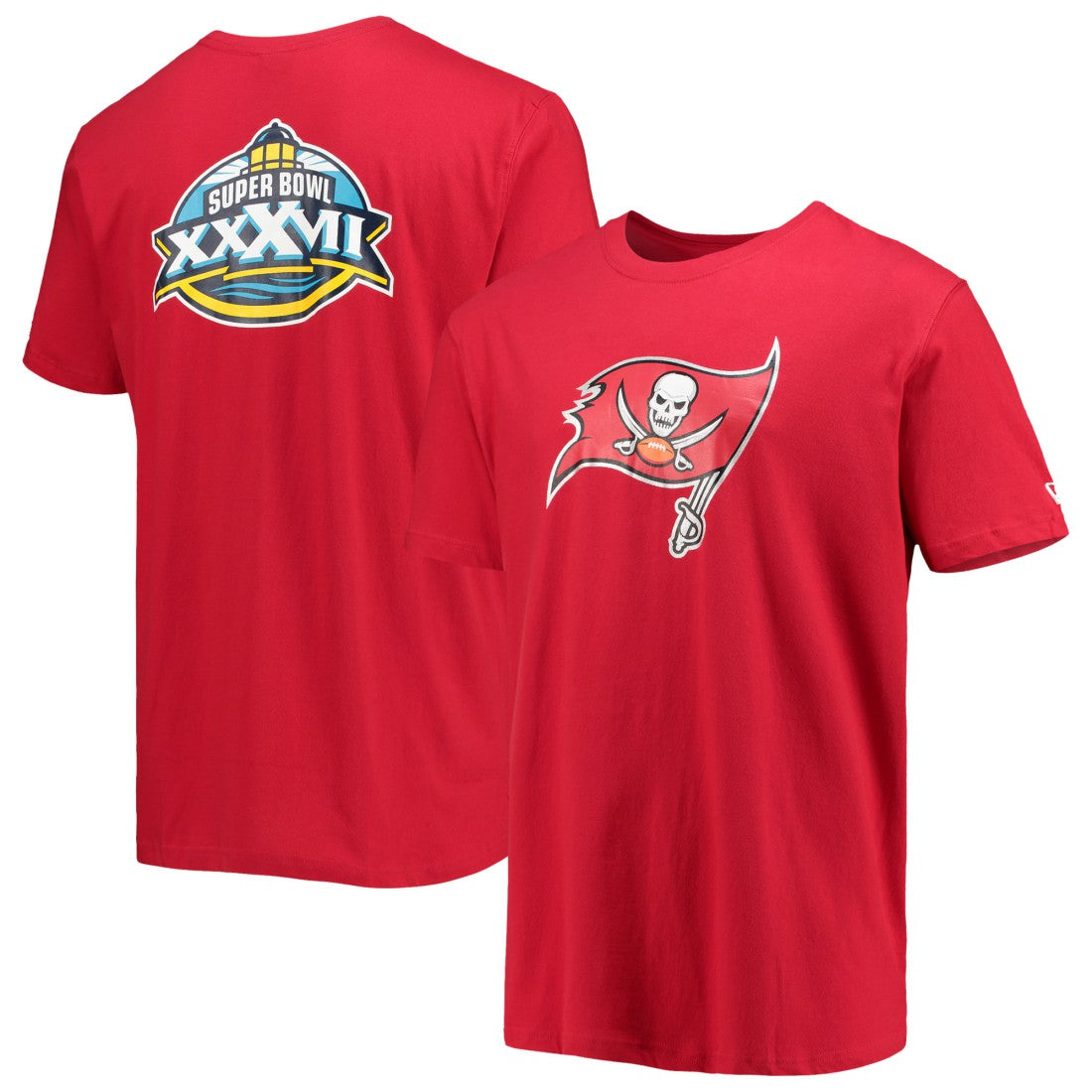 Tampa Bay Buccaneers New Era Patch Up Collection Super Bowl XXXVII T-Shirt Red | NFL