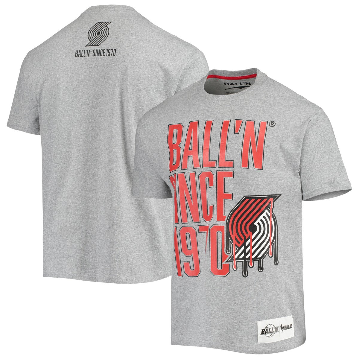 Portland Trail Blazers BALL'N Since 1970 T-Shirt Heathered Gray - NBA