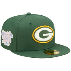 Green Bay Packers New Era Super Bowl XXXI Purple Pop Sweat 59FIFTY Fitted Hat Green | NFL