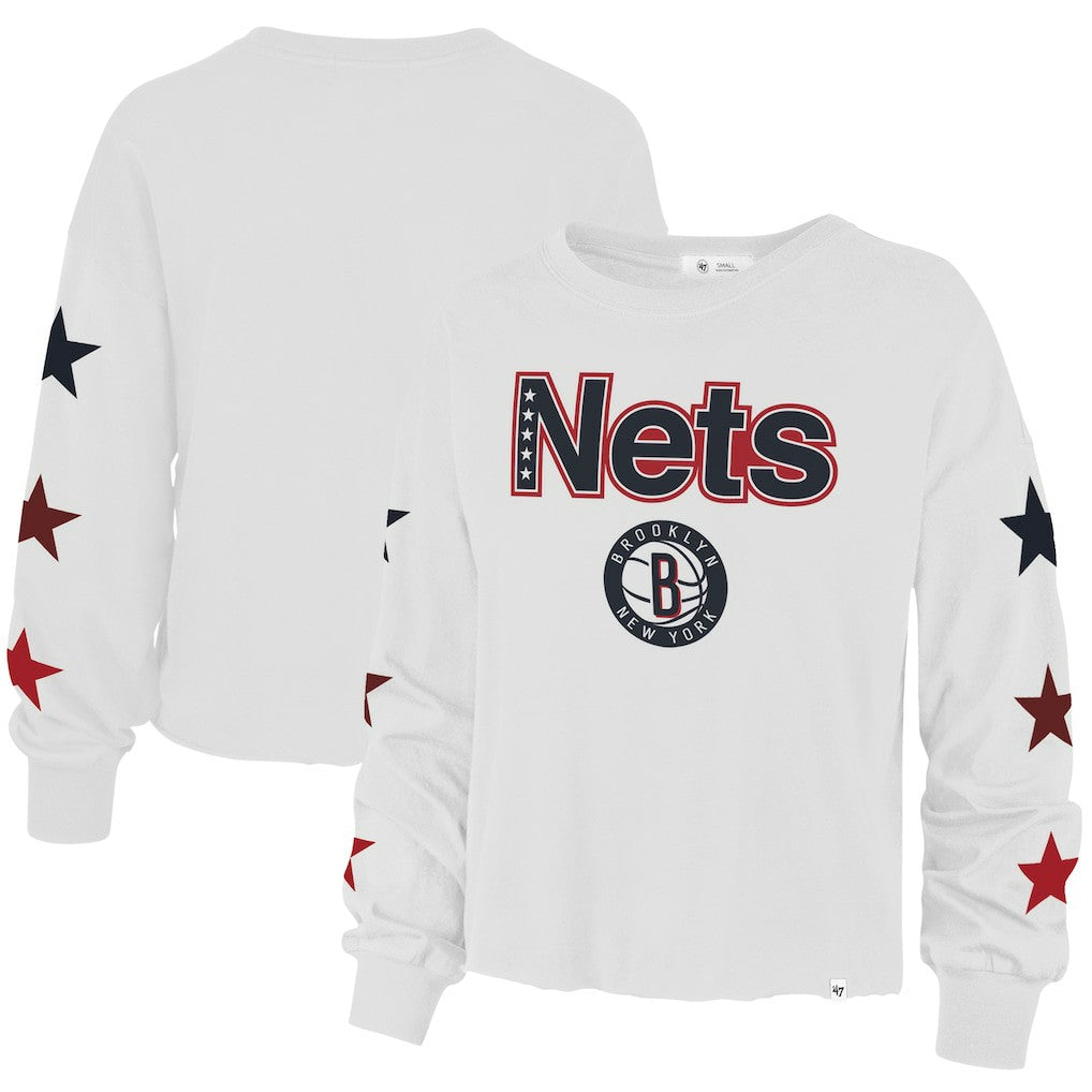 Brooklyn Nets '47 Women's 2021/22 City Edition Call Up Parkway Long Sleeve T-Shirt White - NBA