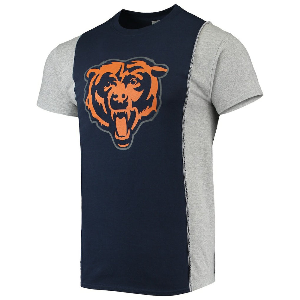 Chicago Bears Refried Apparel Sustainable Split T-Shirt Navy/Heathered Gray | NFL