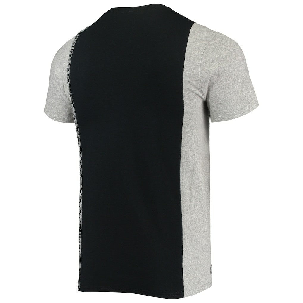 Cleveland Browns Refried Apparel Sustainable Split T-Shirt Black/Heathered Gray | NFL