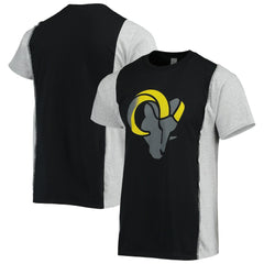 Los Angeles Rams Refried Apparel Sustainable Split T-Shirt Black/Heathered Gray | NFL