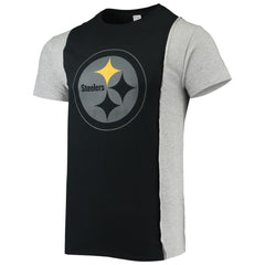 Pittsburgh Steelers Refried Apparel Sustainable Split T-Shirt Black/Heathered Gray | NFL