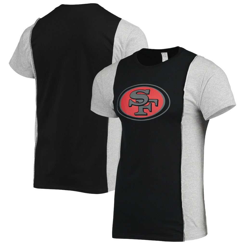 San Francisco 49ers Refried Apparel Sustainable Split T-Shirt Black/Heathered Gray | NFL