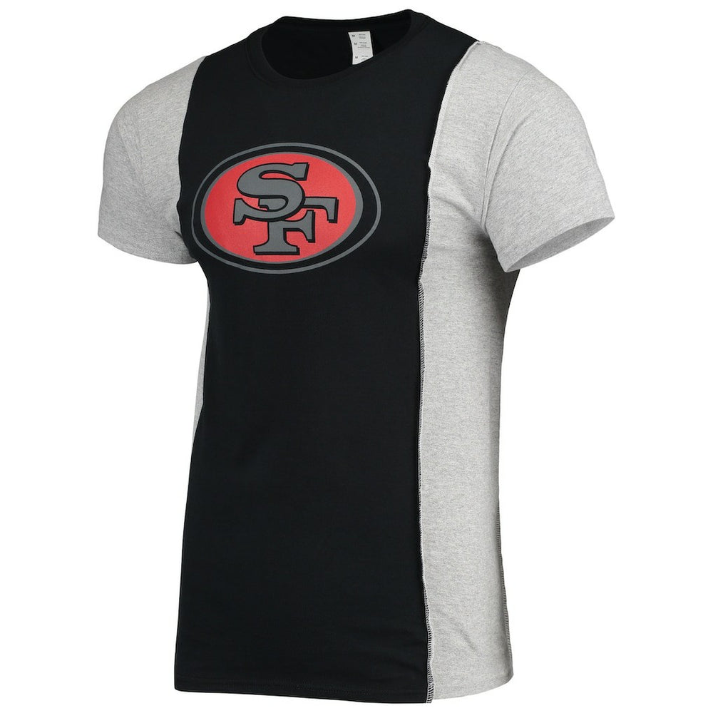 San Francisco 49ers Refried Apparel Sustainable Split T-Shirt Black/Heathered Gray | NFL