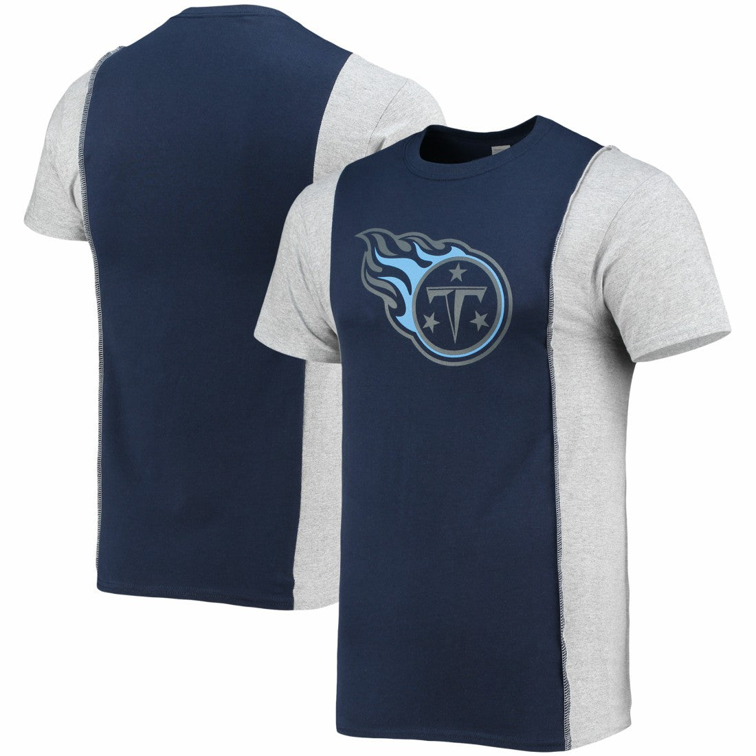 Tennessee Titans Refried Apparel Sustainable Split T-Shirt Navy/Heathered Gray | NFL