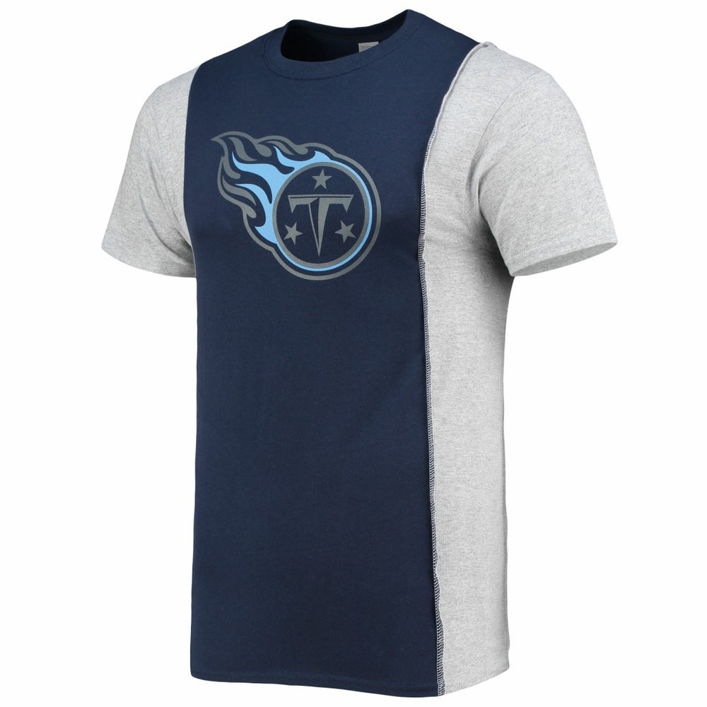 Tennessee Titans Refried Apparel Sustainable Split T-Shirt Navy/Heathered Gray | NFL