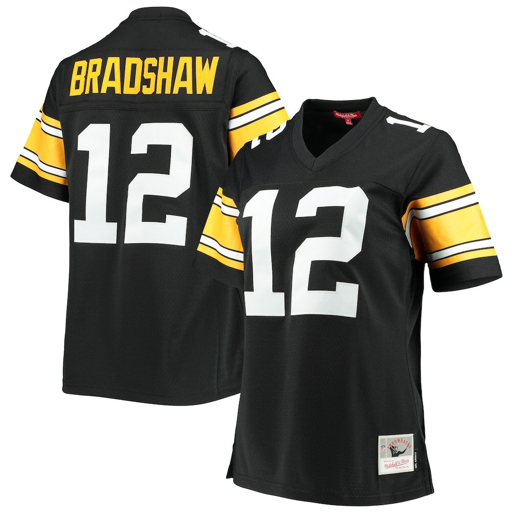 Terry Bradshaw Pittsburgh Steelers Women's Legacy Replica Player Jersey Black | Mitchell & Ness
