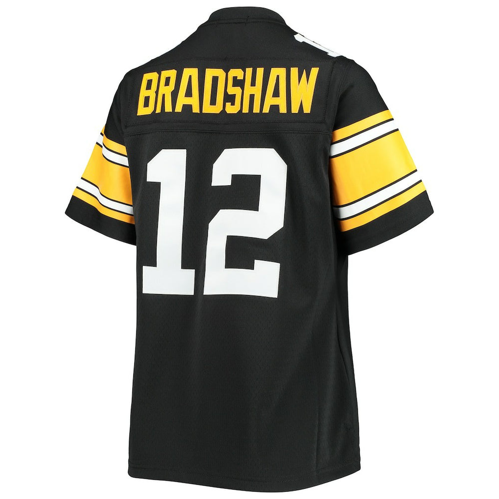 Terry Bradshaw Pittsburgh Steelers Women's Legacy Replica Player Jersey Black | Mitchell & Ness