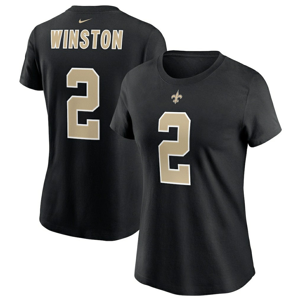 Jameis Winston New Orleans Saints Women's Name & Number T-Shirt Black | Nike for Sale