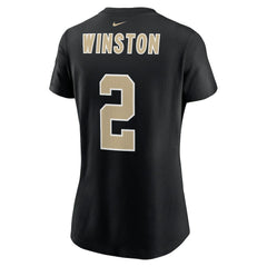 Jameis Winston New Orleans Saints Women's Name & Number T-Shirt Black | Nike for Sale