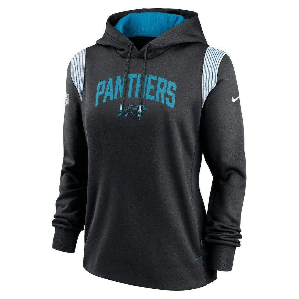 Carolina Panthers Women's Sideline Stack Performance Pullover Hoodie Black | Nike for Sale