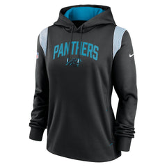 Carolina Panthers Women's Sideline Stack Performance Pullover Hoodie Black | Nike for Sale