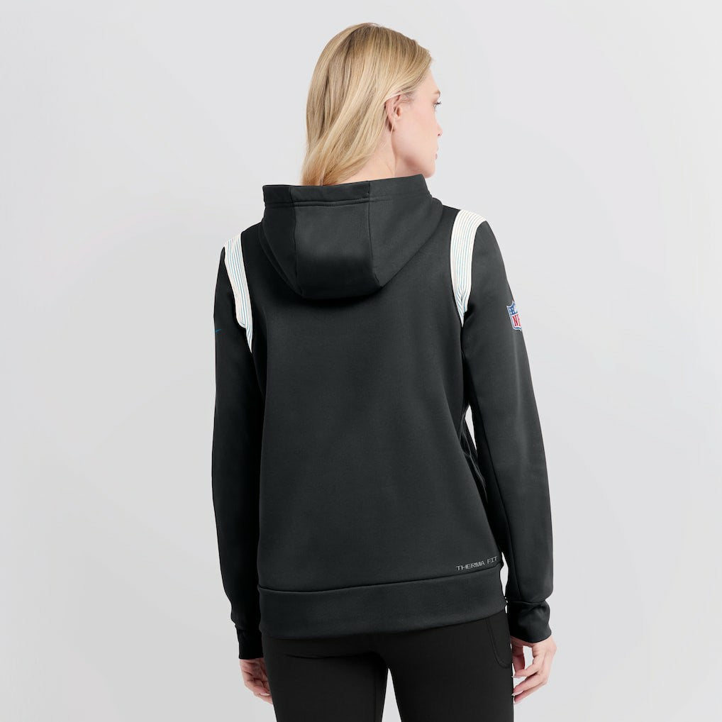 Carolina Panthers Women's Sideline Stack Performance Pullover Hoodie Black | Nike for Sale