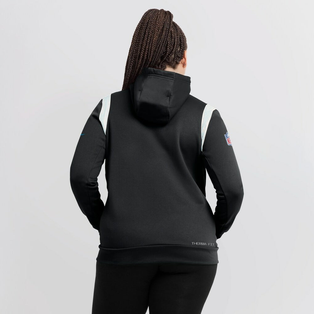 Carolina Panthers Women's Sideline Stack Performance Pullover Hoodie Black | Nike for Sale