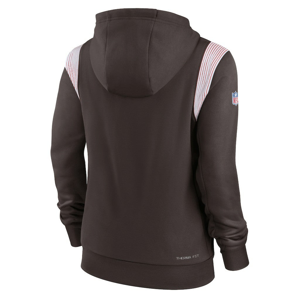 Cleveland Browns Women's Sideline Stack Performance Pullover Hoodie Brown | Nike for Sale