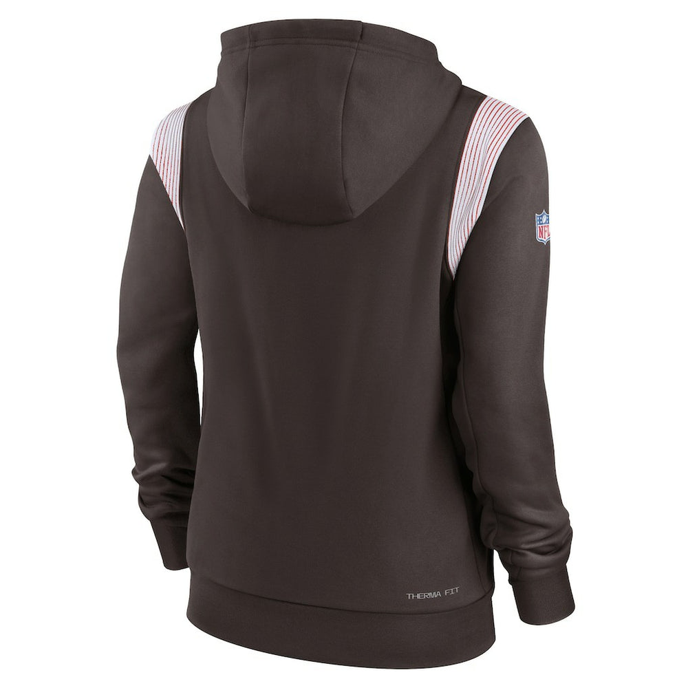 Cleveland Browns Women's Sideline Stack Performance Pullover Hoodie Brown | Nike for Sale