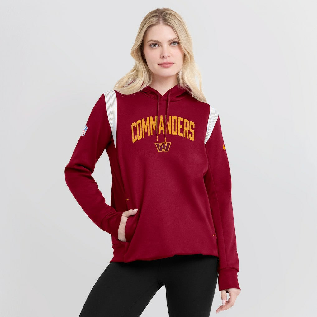 Washington Commanders Women's Sideline Stack Performance Pullover Hoodie Burgundy | Nike for Sale
