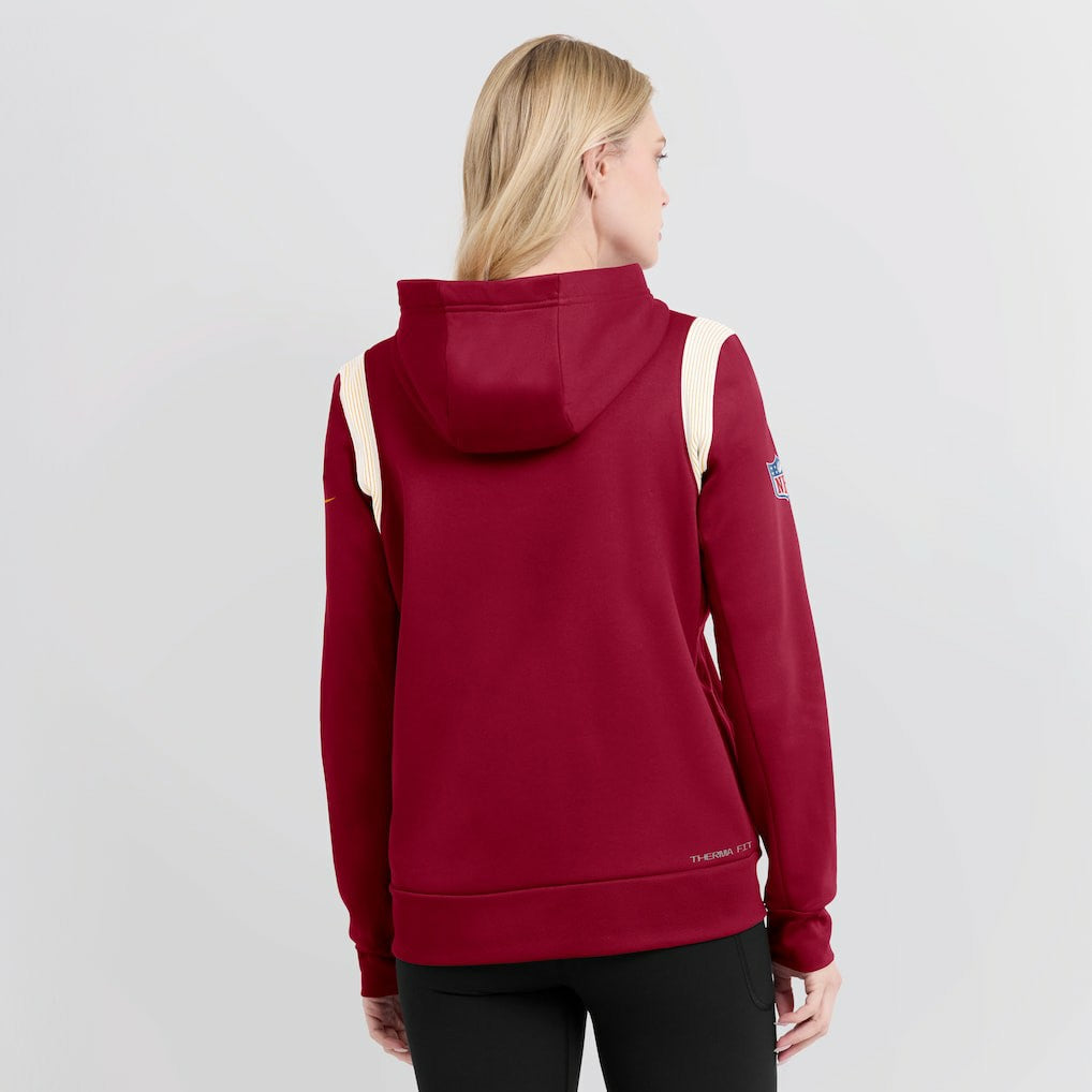 Washington Commanders Women's Sideline Stack Performance Pullover Hoodie Burgundy | Nike for Sale