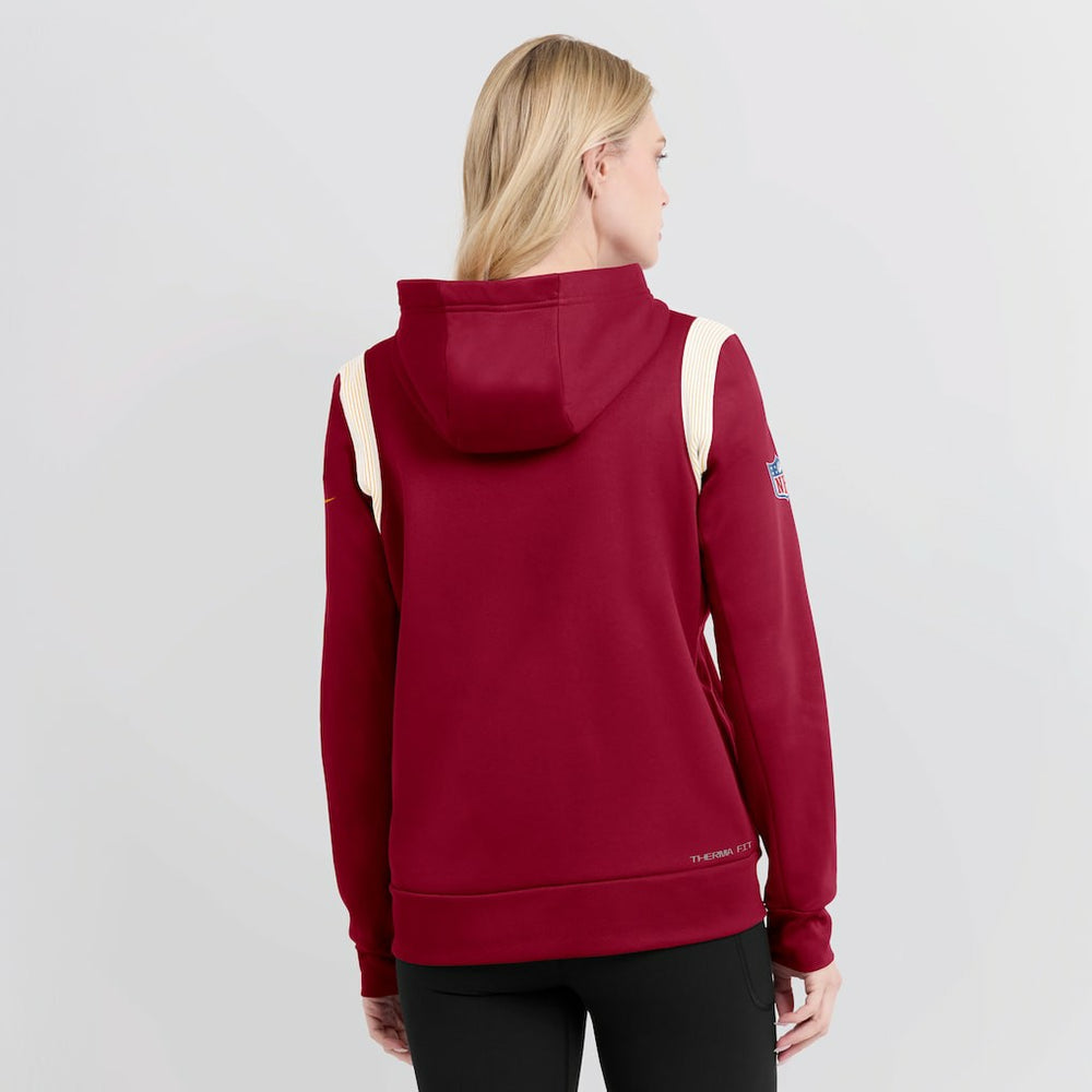 Washington Commanders Women's Sideline Stack Performance Pullover Hoodie Burgundy | Nike for Sale