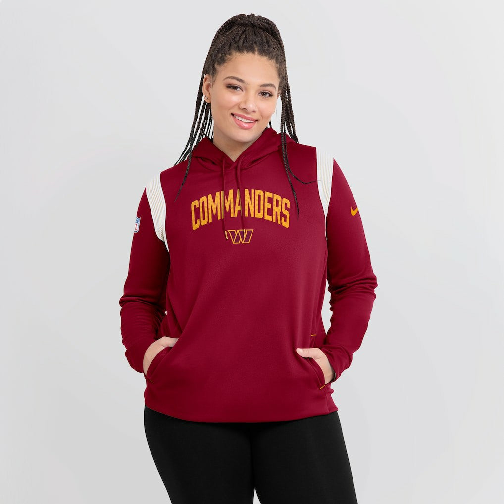 Washington Commanders Women's Sideline Stack Performance Pullover Hoodie Burgundy | Nike for Sale