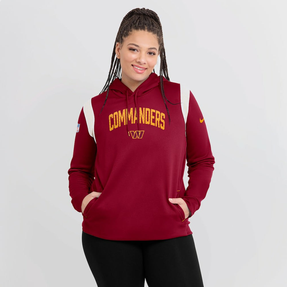 Washington Commanders Women's Sideline Stack Performance Pullover Hoodie Burgundy | Nike for Sale