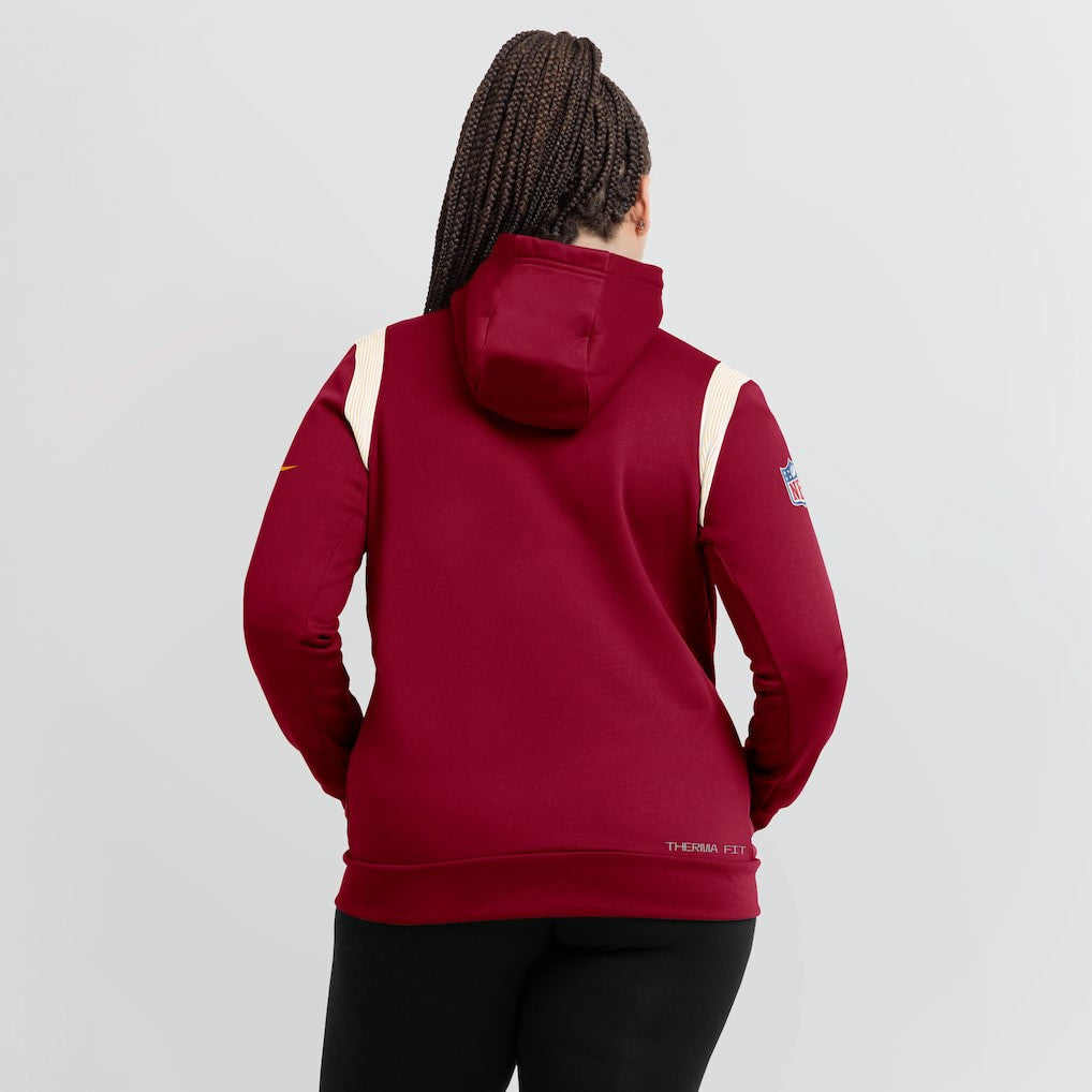 Washington Commanders Women's Sideline Stack Performance Pullover Hoodie Burgundy | Nike for Sale