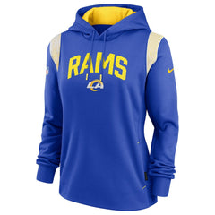 Los Angeles Rams Women's Sideline Stack Performance Pullover Hoodie Royal | Nike for Sale