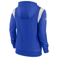 Los Angeles Rams Women's Sideline Stack Performance Pullover Hoodie Royal | Nike for Sale