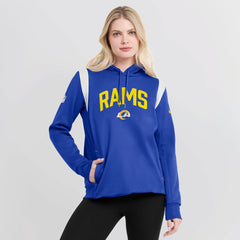 Los Angeles Rams Women's Sideline Stack Performance Pullover Hoodie Royal | Nike for Sale