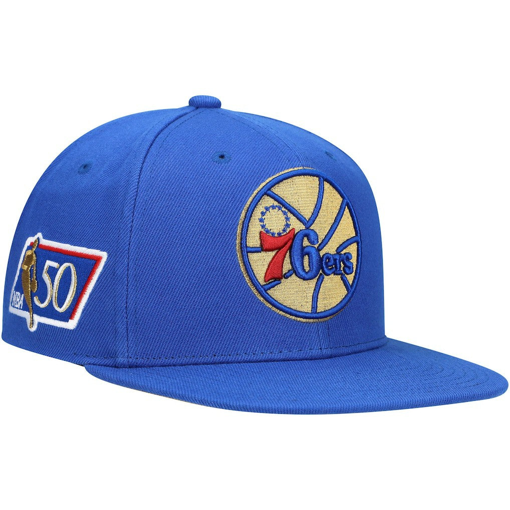 Philadelphia 76ers 50th Anniversary Snapback Hat Royal - NBA