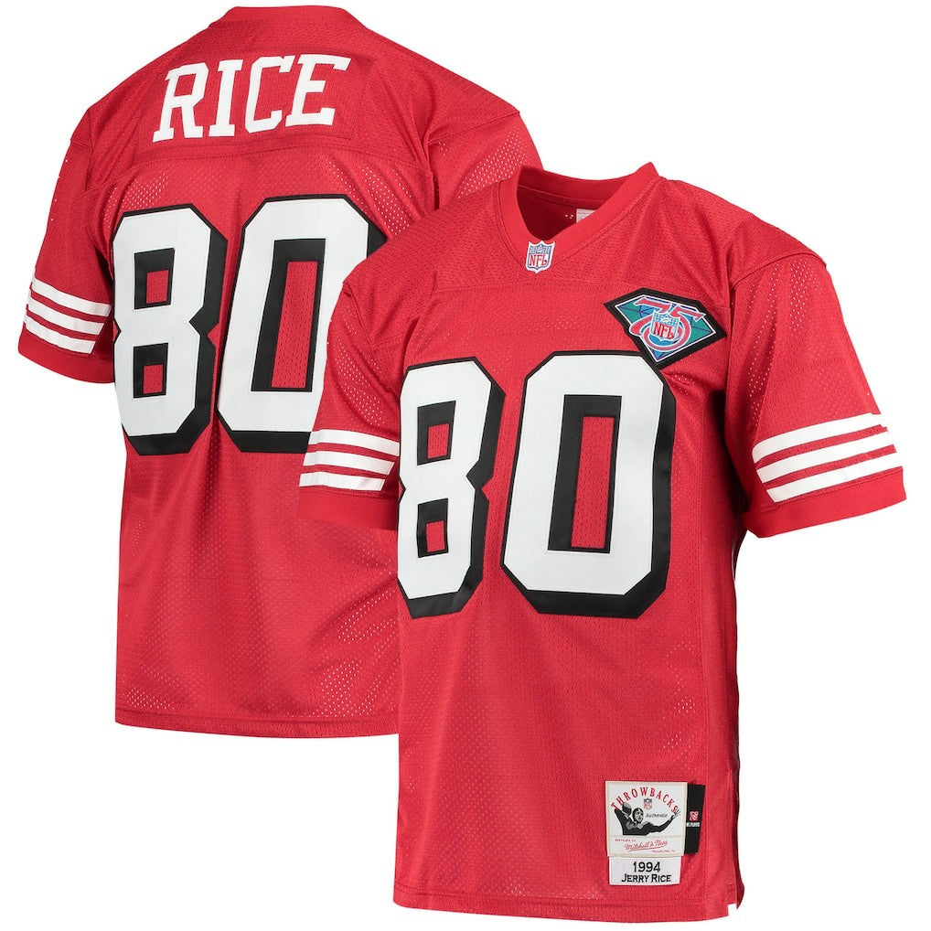 Jerry Rice San Francisco 49ers 1994 Authentic Throwback Retired Player Jersey Scarlet | Mitchell & Ness