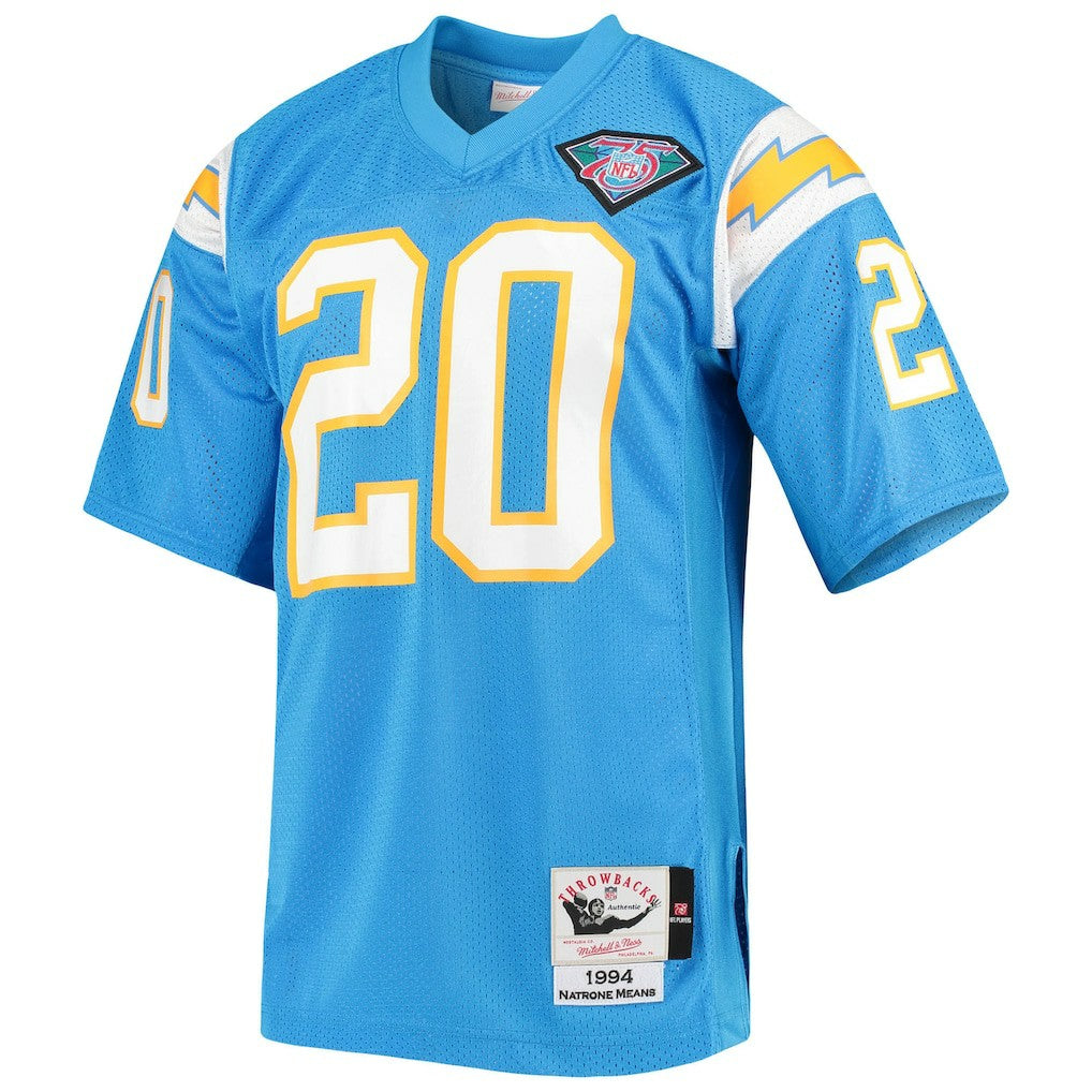 Natrone Means Los Angeles Chargers 1994 Authentic Throwback Retired Player Jersey Powder Blue | Mitchell & Ness