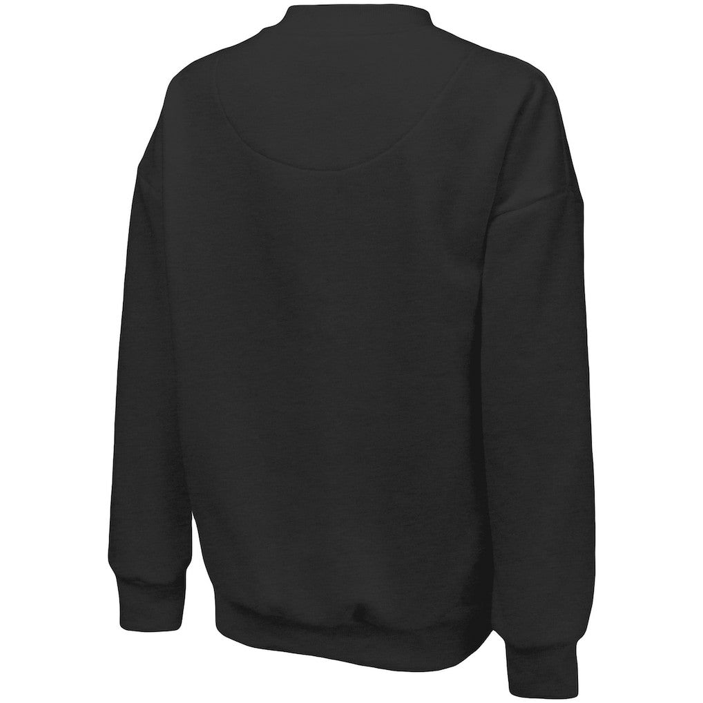 Brooklyn Nets Majestic Threads Women's Bank Shot Pullover Tri-Blend Sweatshirt Black - NBA