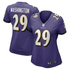 Ar'Darius Washington Baltimore Ravens Women's Player Game Jersey Purple | Nike for Sale