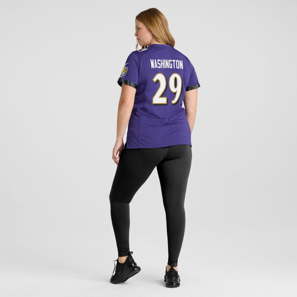 Ar'Darius Washington Baltimore Ravens Women's Player Game Jersey Purple | Nike for Sale