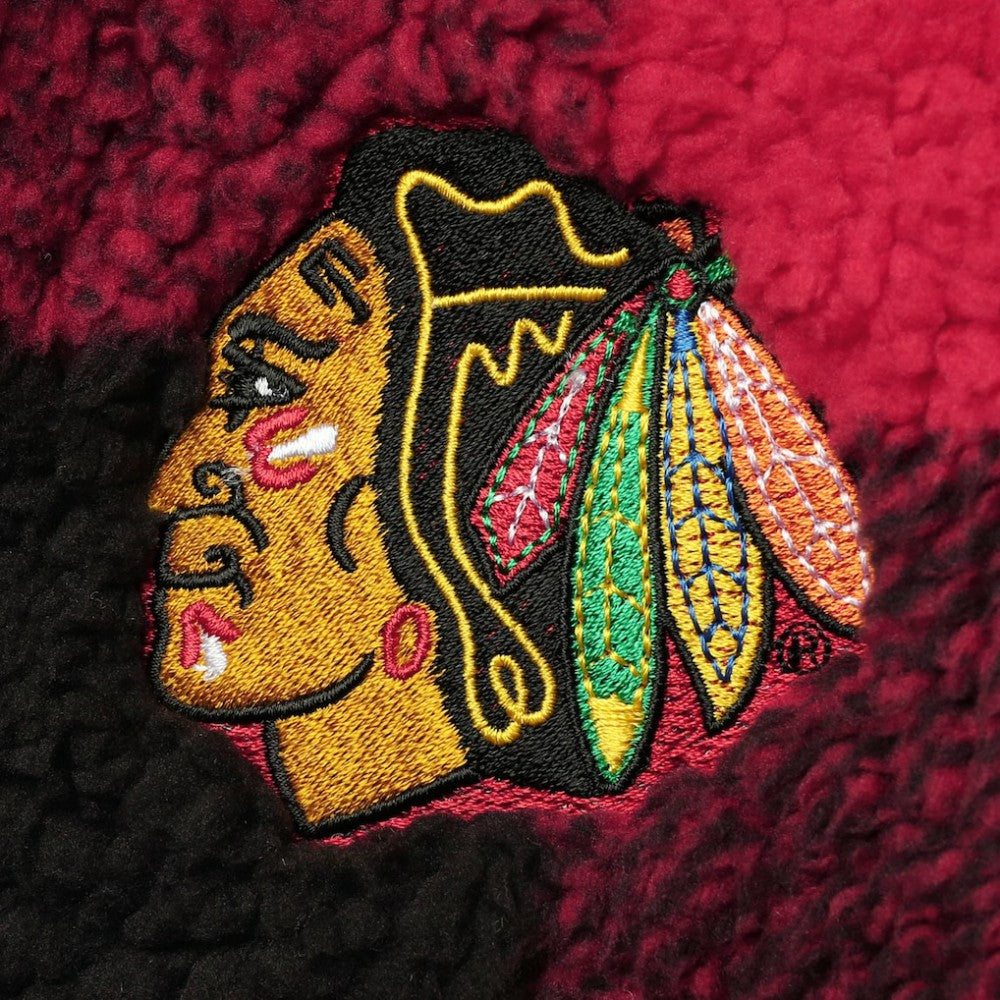 Chicago Blackhawks G-III 4Her by Carl Banks Women's Plaid Sherpa Quarter-Zip Jacket - Red/Black - NHL