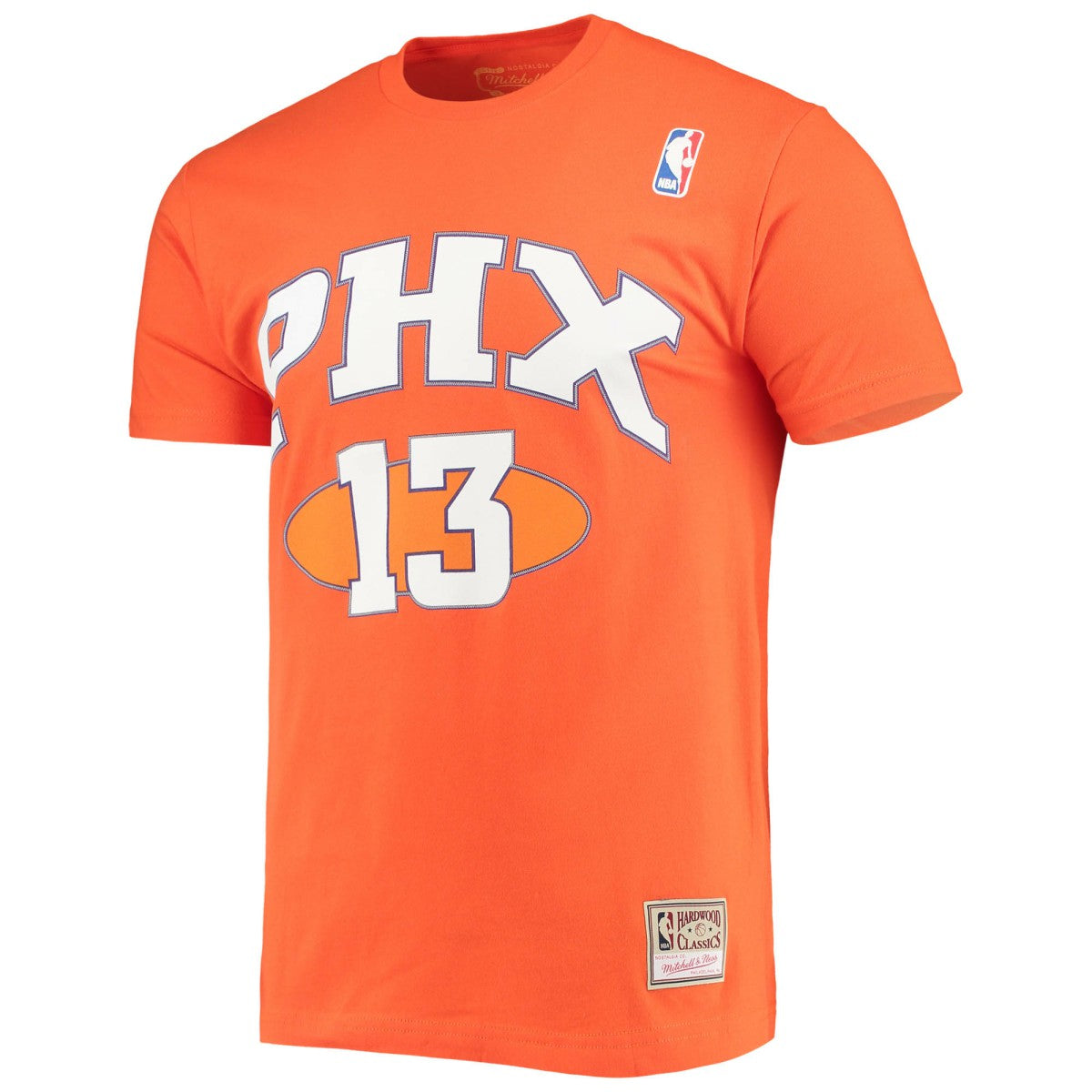 Steve Nash Phoenix Suns Hardwood Classics Stitch Name & Number T-Shirt Orange - NBA