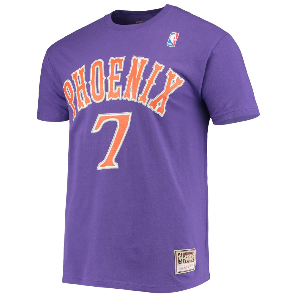 Kevin Johnson Phoenix Suns Hardwood Classics Stitch Name & Number T-Shirt Purple - NBA