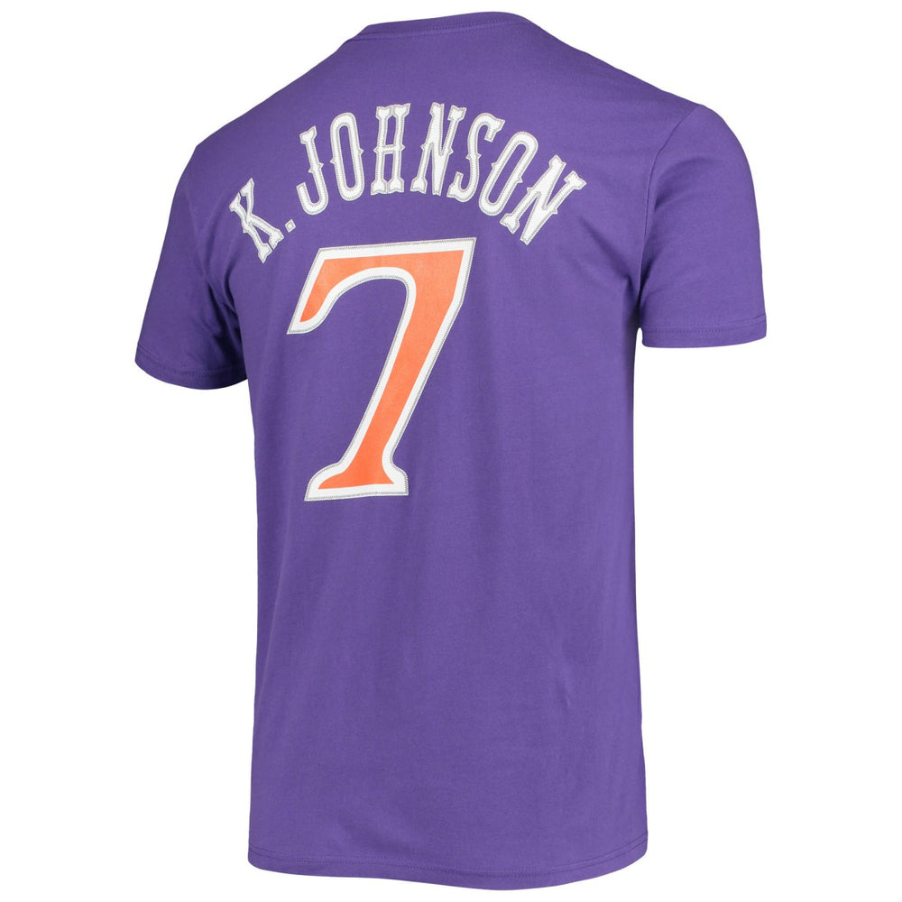 Kevin Johnson Phoenix Suns Hardwood Classics Stitch Name & Number T-Shirt Purple - NBA