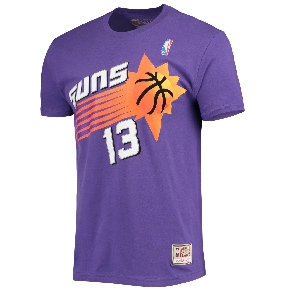 Steve Nash Phoenix Suns Hardwood Classics Stitch Name & Number T-Shirt Purple - NBA